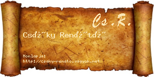 Csáky Renátó névjegykártya