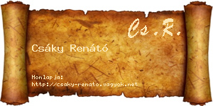 Csáky Renátó névjegykártya